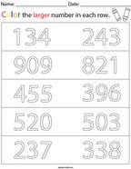 Second Grade Comparing Numbers Math Worksheets - Twisty Noodle